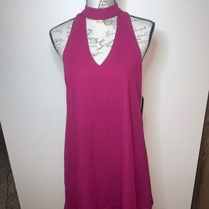 NWT Medium Lulus go go magenta dress key hole